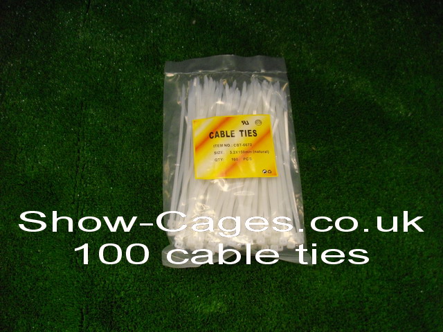 packs of 100 plastic cable ties