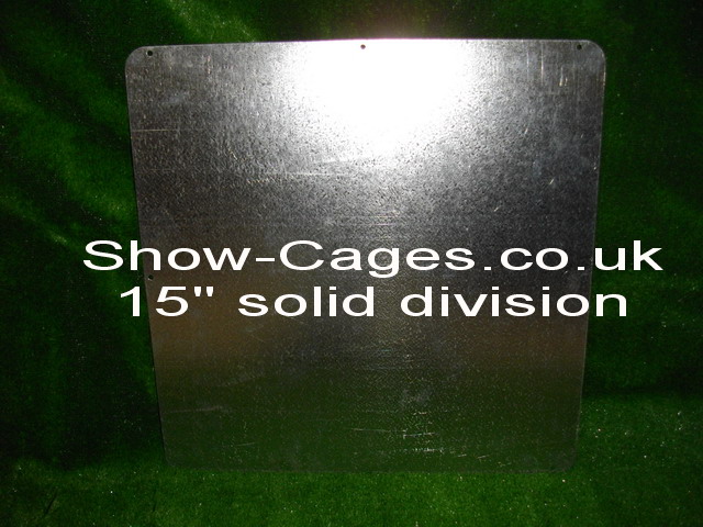 15" poultry show cage galvanised solid division