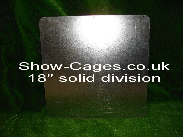 18" poultry show cage galvanised solid division