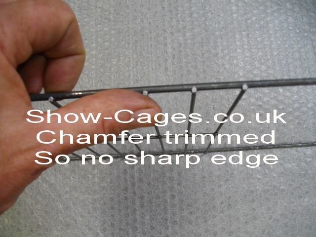 poultry show cages chamfer trimmed so no sharp edges