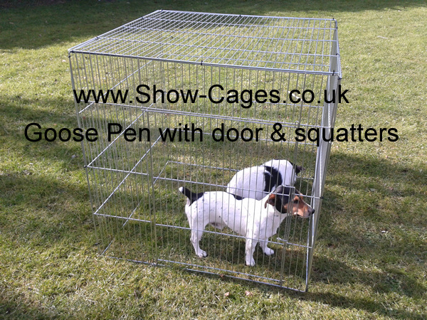 goose show cage with door and squatters, soon to be evicted