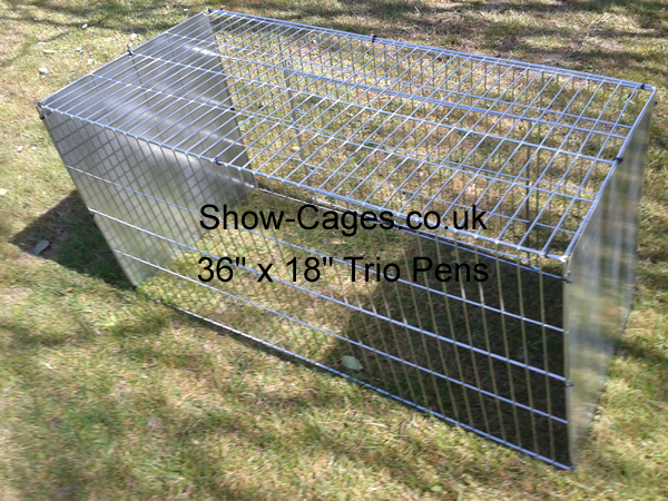 36" x 18" show cages designed and built for trios, pheasants, male bantam longtails.